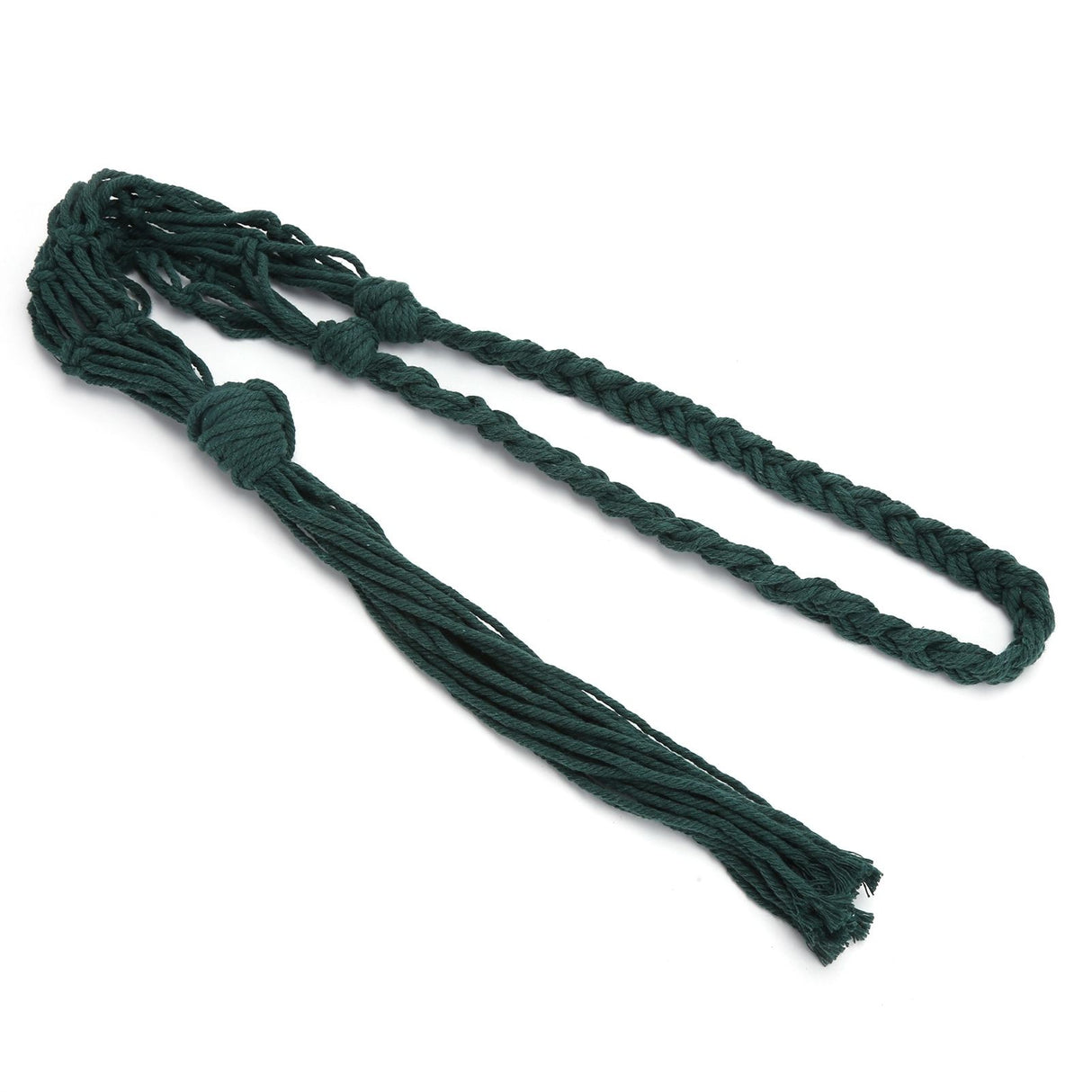 Wine Bottle Holder Bohemian Style Hand Knitting Cotton Rope Bottles Storage Hanging BagDark Green