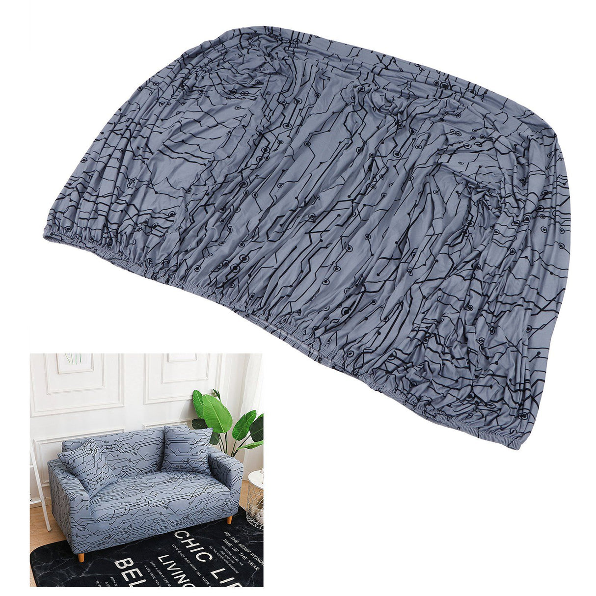 Elastic Sofa Cover Soft Stretch Slipcover Furniture Protector for Home Living Room1 Seater