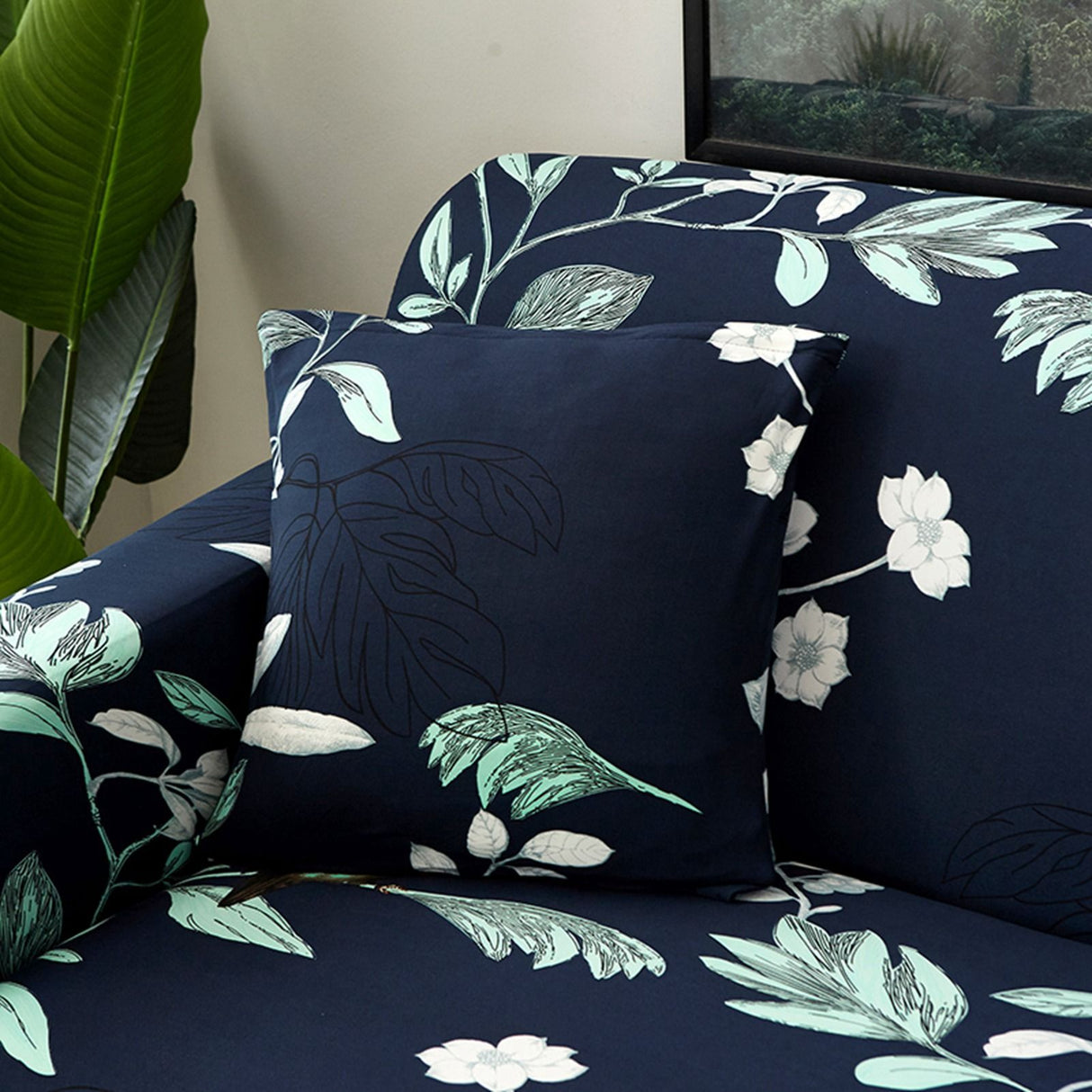 Elastic Sofa Cover Soft Polyester Fiber Slipcover Protector Furniture Accessories2 Seater