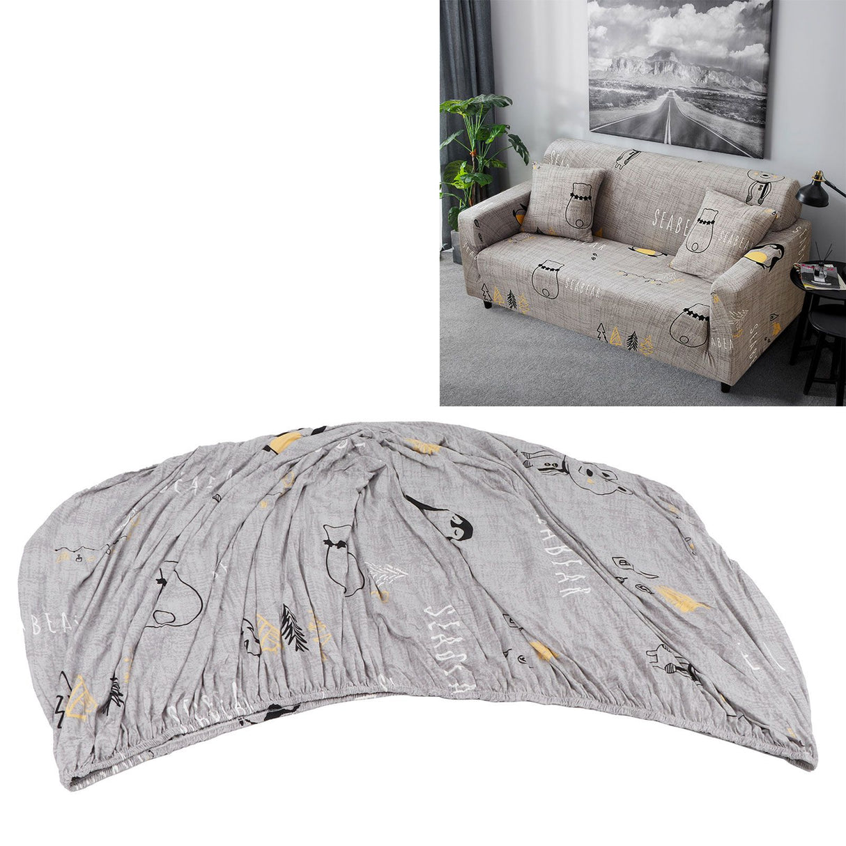 Sofa Cover High Elastic Soft Slipcover Couch Furniture Protector for Dogs Pets Kids(1 Seater )