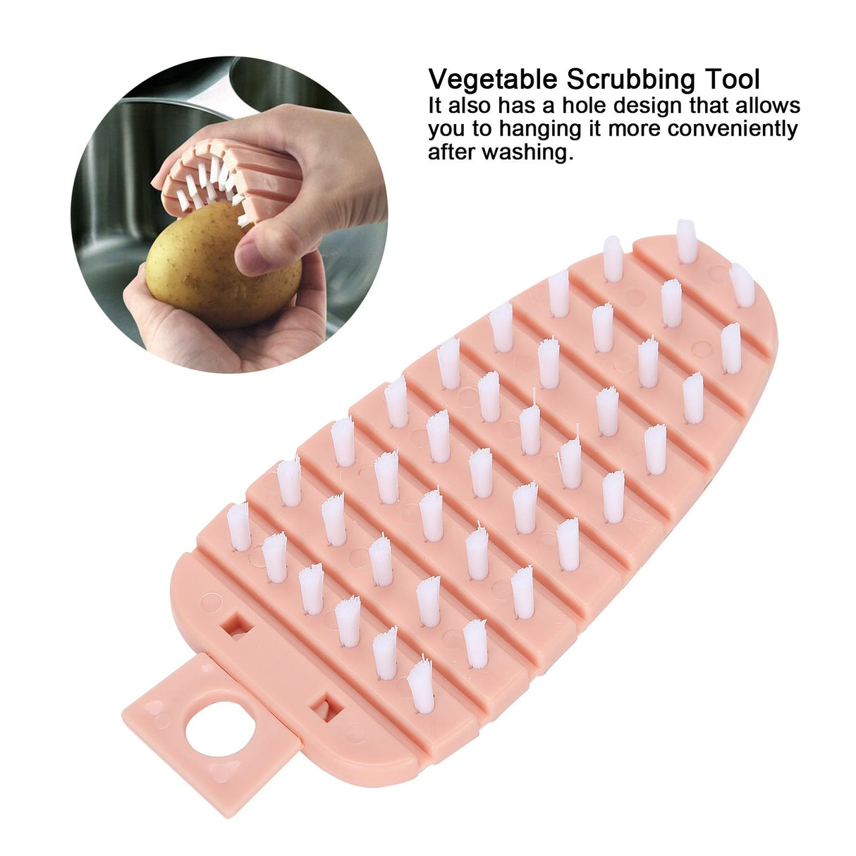Carrot Shape Vegetable Brush Potato Scrubbing Brush Fruit Cleaner Kitchen ScrubberPink