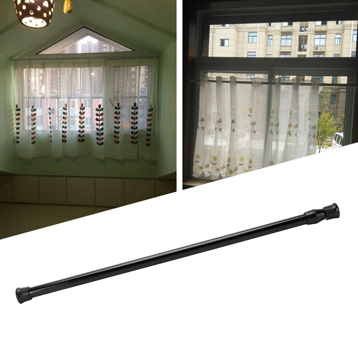 Window Curtain Rail Telescopic Spring Tension Rod for Kitchen Bathroom Wardrobe Utensils40‑70cm