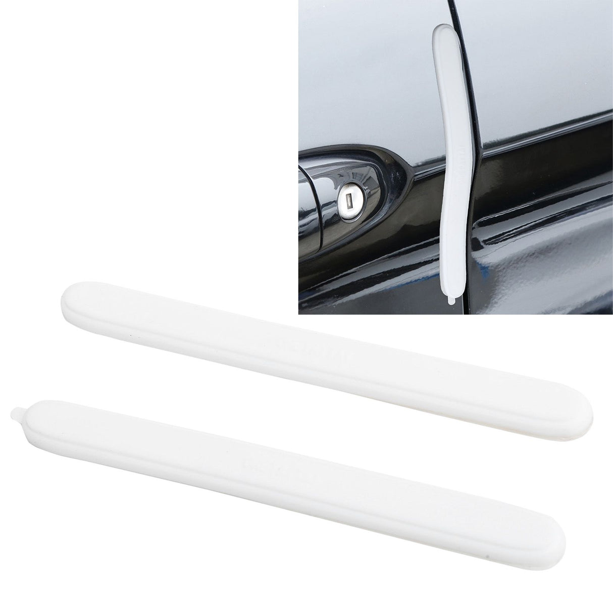 2Pcs Car Door Edge Guard Anti Collision Buffer Trim Cover Protector Accessory White