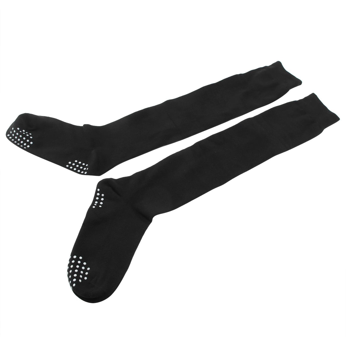 Women Yoga Socks Non Slip Warm Thigh High Stockings for Fitness Latin Dance Sports Black