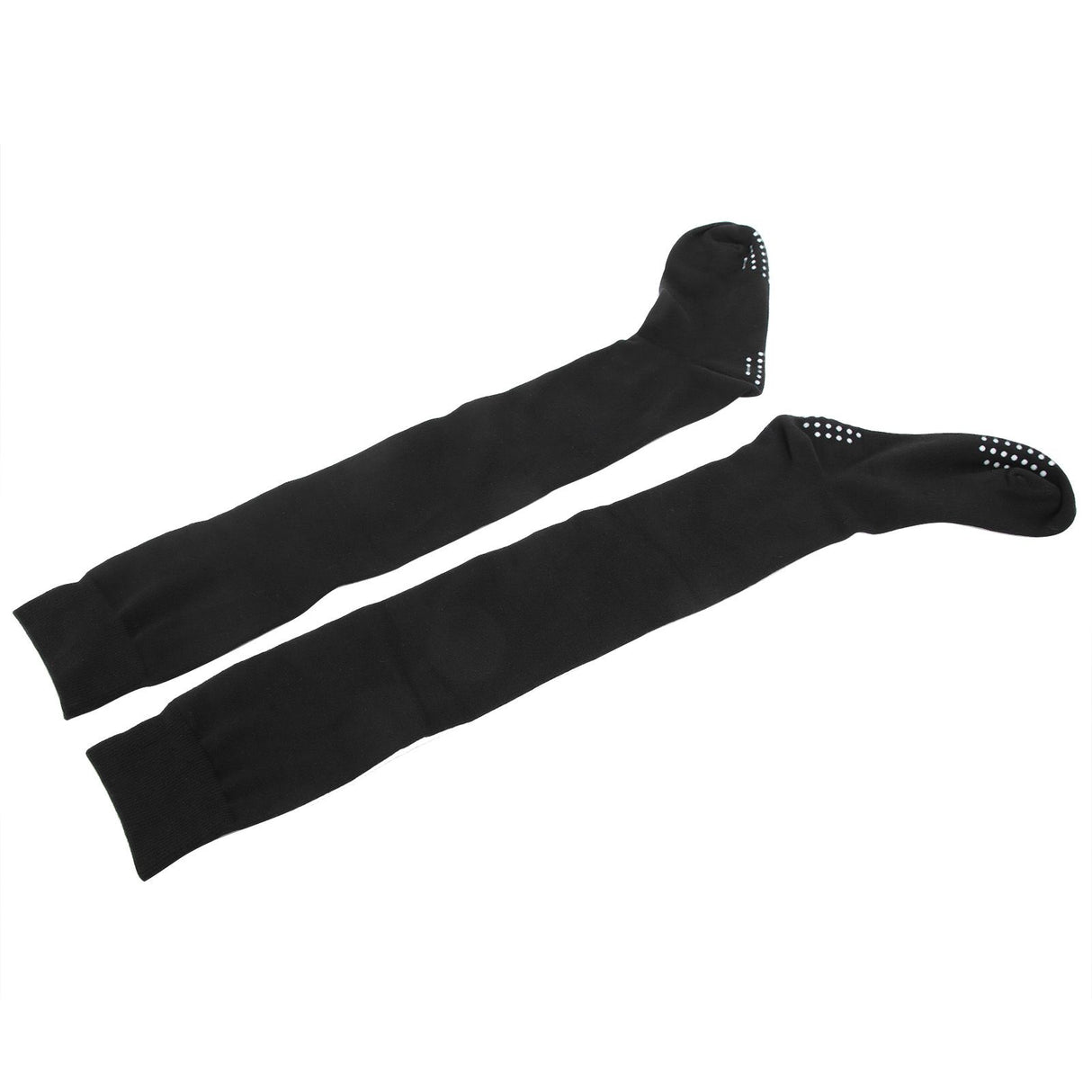 Women Yoga Socks Non Slip Warm Thigh High Stockings for Fitness Latin Dance Sports Black