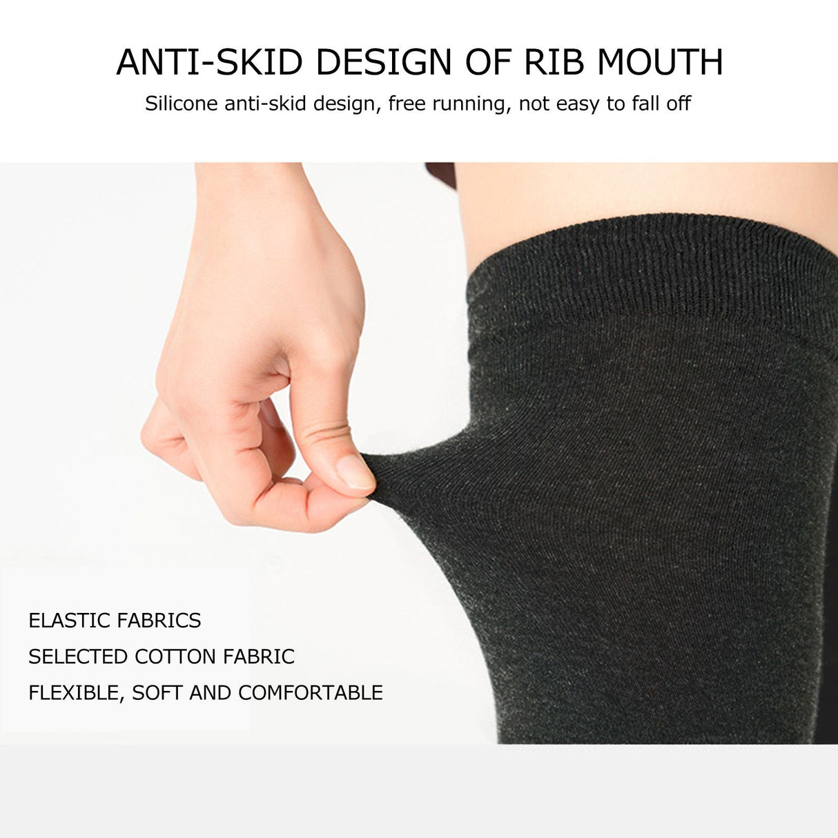 Women Yoga Socks Non Slip Warm Thigh High Stockings for Fitness Latin Dance Sports Black