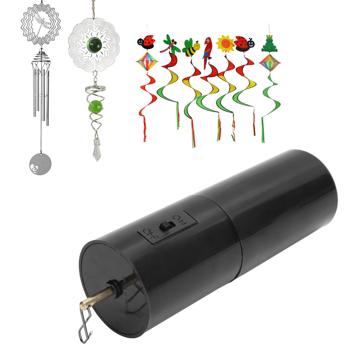 Hanging Black Rotating Motor for Wind Chimes Mobile Battery Operated Garden Decor Accessoy