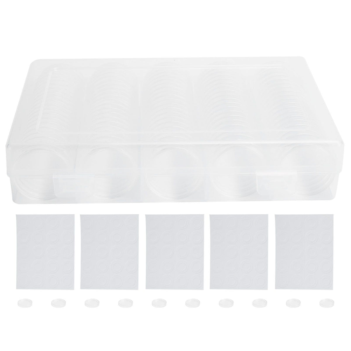 100PCS Transparent Coin Storage Box 17/20/25/27/30mm Round Coin Capsules Containers Protector