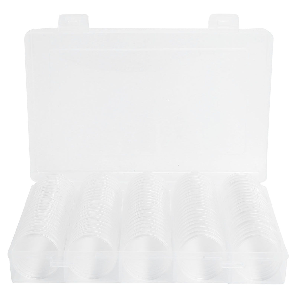 100PCS Transparent Coin Storage Box 17/20/25/27/30mm Round Coin Capsules Containers Protector