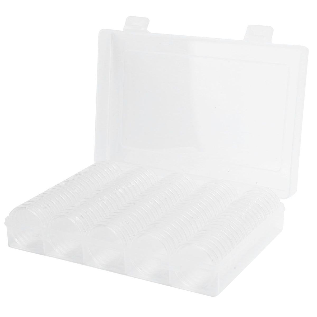 100PCS Transparent Coin Storage Box 17/20/25/27/30mm Round Coin Capsules Containers Protector
