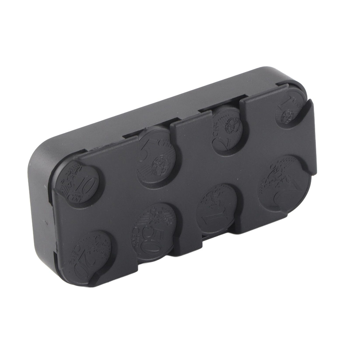 Rectangle Euro Coin Dispenser Plastic Coin Holders Storage Box Organizer Car Use