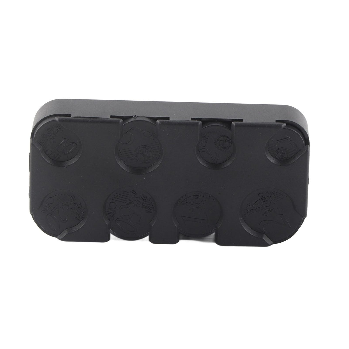 Rectangle Euro Coin Dispenser Plastic Coin Holders Storage Box Organizer Car Use