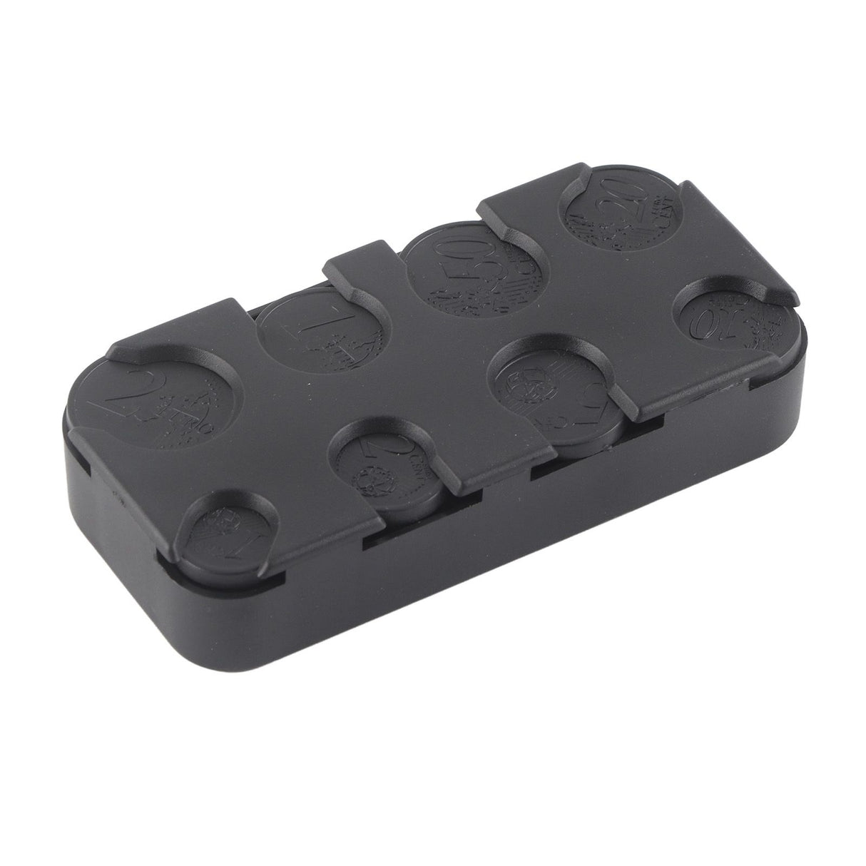 Rectangle Euro Coin Dispenser Plastic Coin Holders Storage Box Organizer Car Use