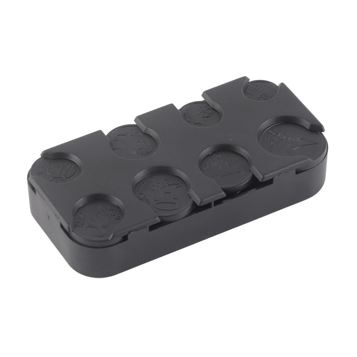 Rectangle Euro Coin Dispenser Plastic Coin Holders Storage Box Organizer Car Use