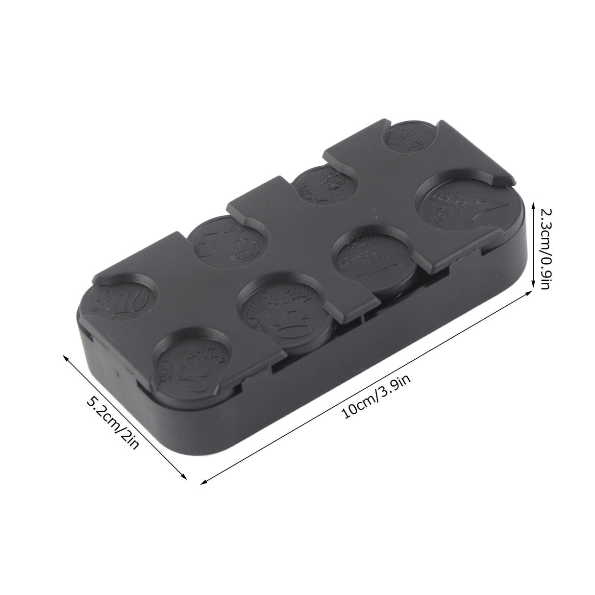 Rectangle Euro Coin Dispenser Plastic Coin Holders Storage Box Organizer Car Use