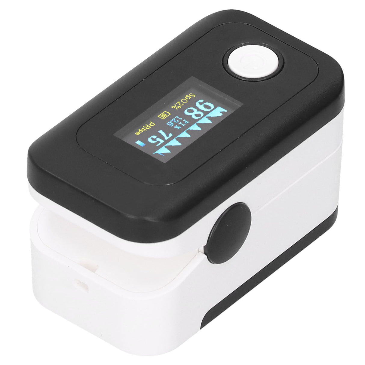 Fingertip Pulse Oximeter LED Screen Blood Oxygen Saturation Monitor with Lanyard Black