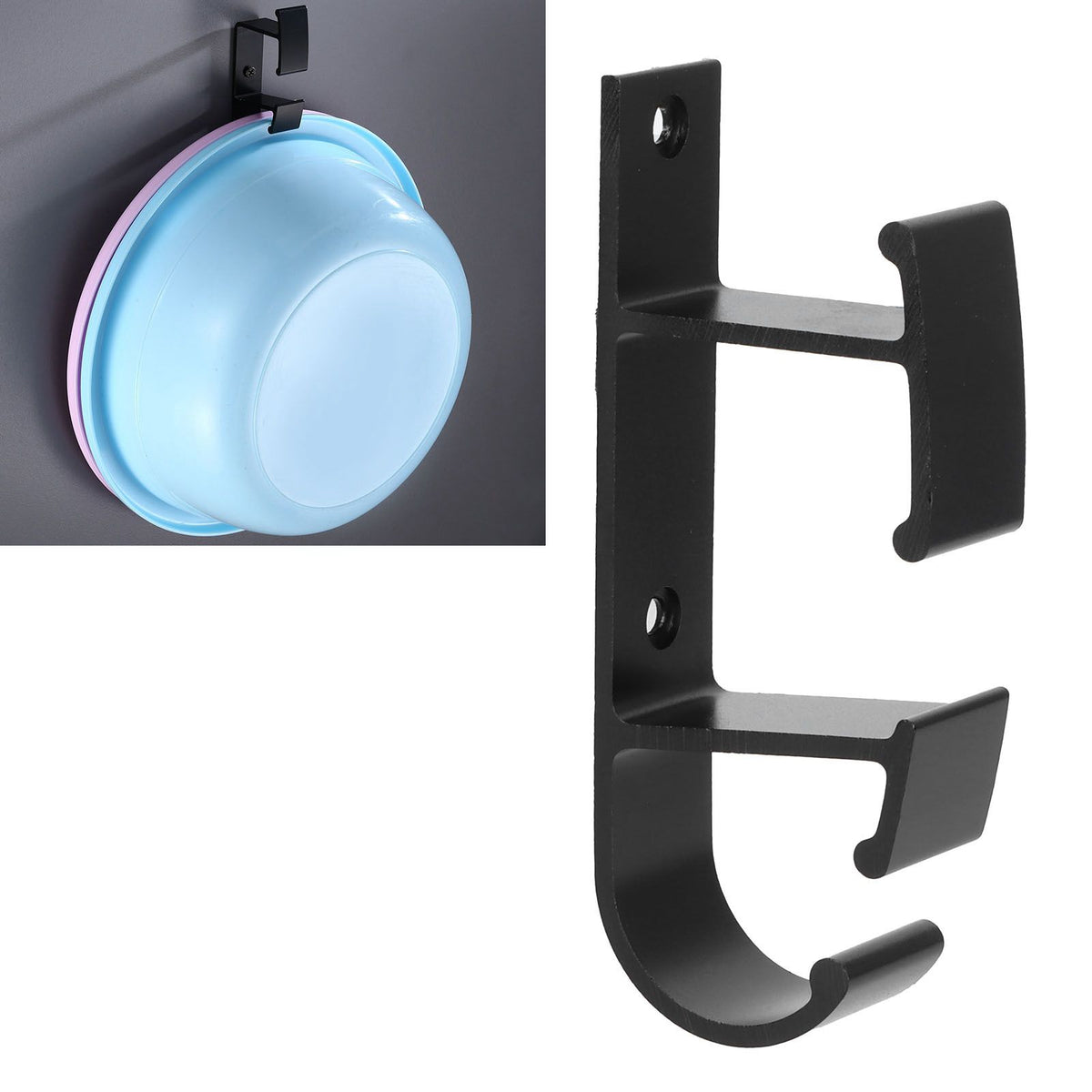 Black Washstand Wall Mounted Washbasin Rack Hook Holder Bathroom Toilet Accessory