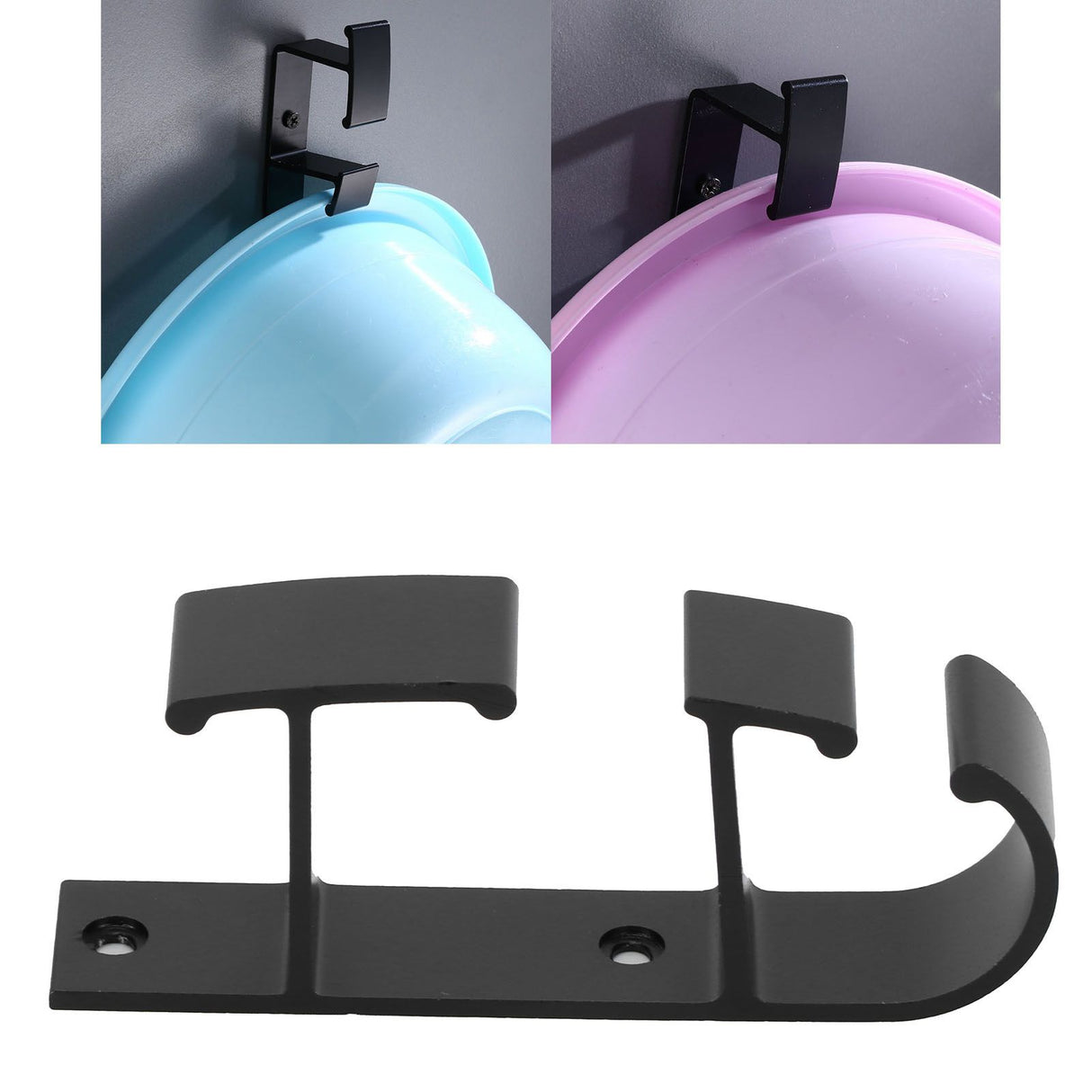 Black Washstand Wall Mounted Washbasin Rack Hook Holder Bathroom Toilet Accessory