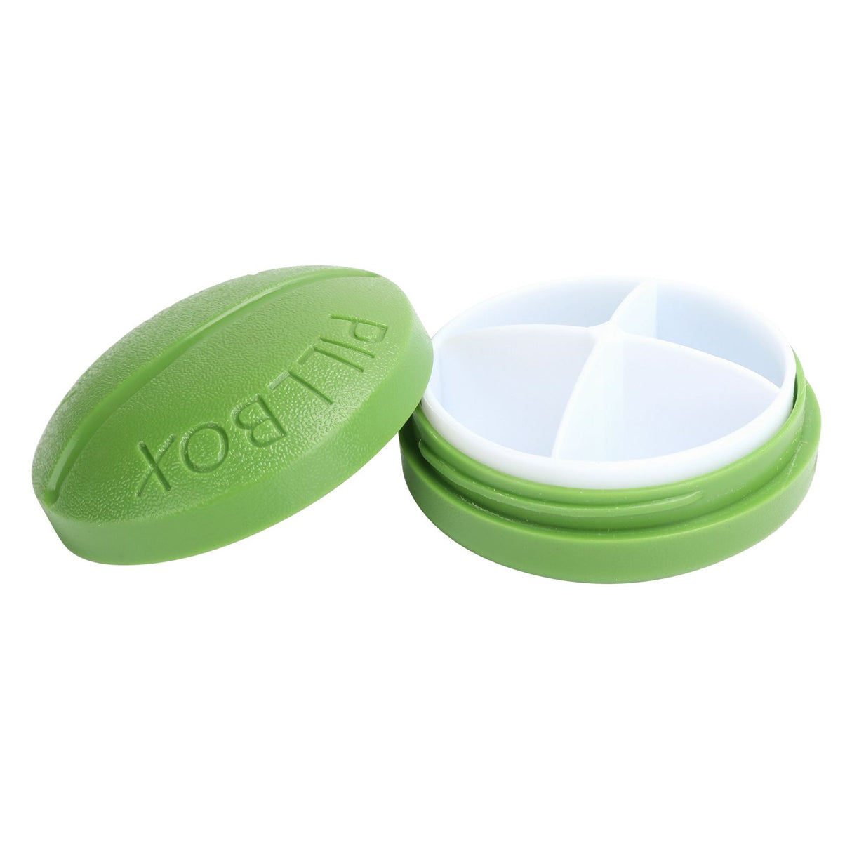 4 Grid Pills Case Round Portable Medicine Box Holder Organizer for Home Travel SuppliesGreen