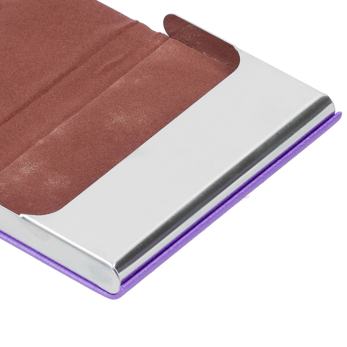 Business Card Holder Stainless Steel Innovative Name Card Case Organizer for Commercial UsePurple 007#