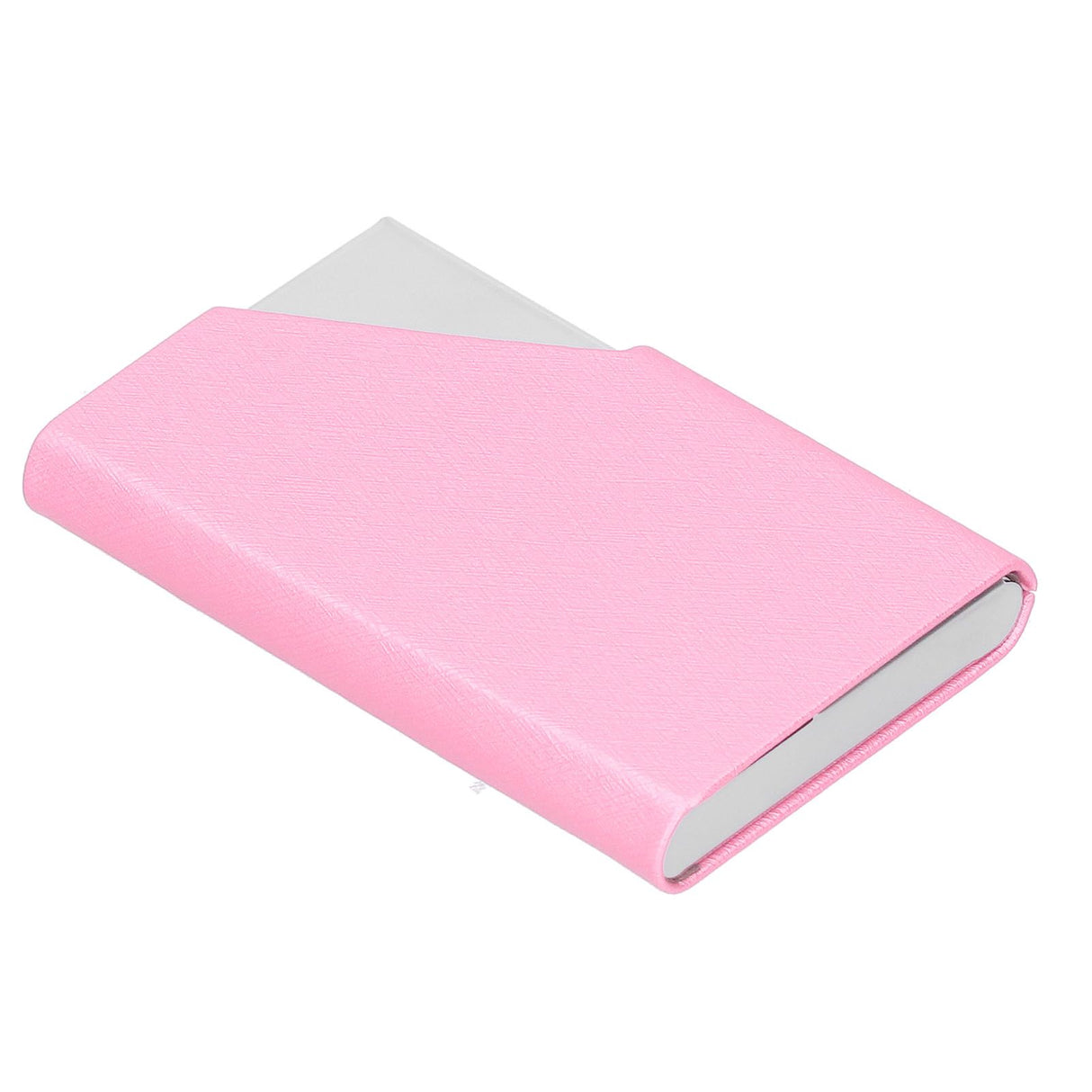 Business Card Holder Stainless Steel Innovative Name Card Case Organizer for Commercial UsePink 007#