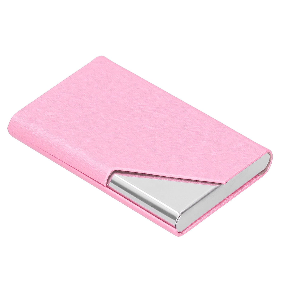 Business Card Holder Stainless Steel Innovative Name Card Case Organizer for Commercial UsePink 007#