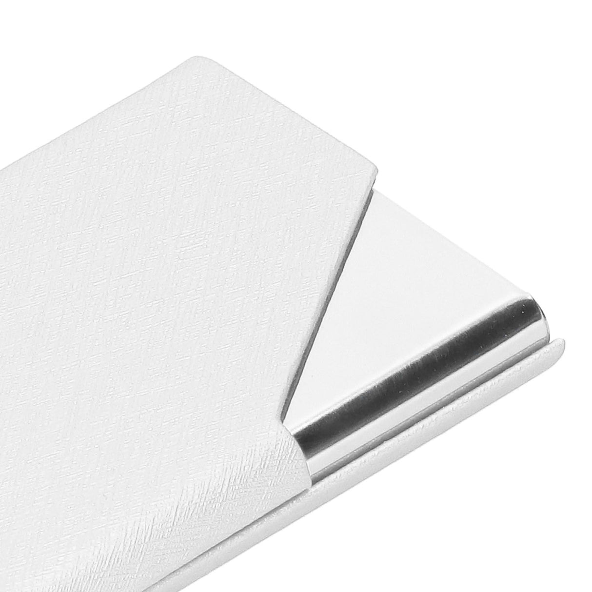 Business Card Holder Stainless Steel Innovative Name Card Case Organizer for Commercial UseWhite 007#