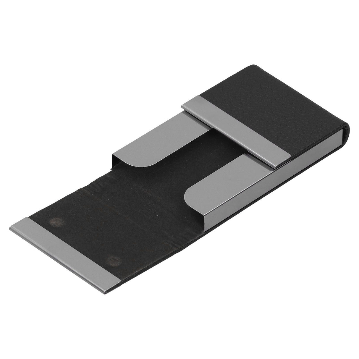 Large Capacity Business Card Holder Pocket Name Card Box Case for Men Double OpenBlack 400#
