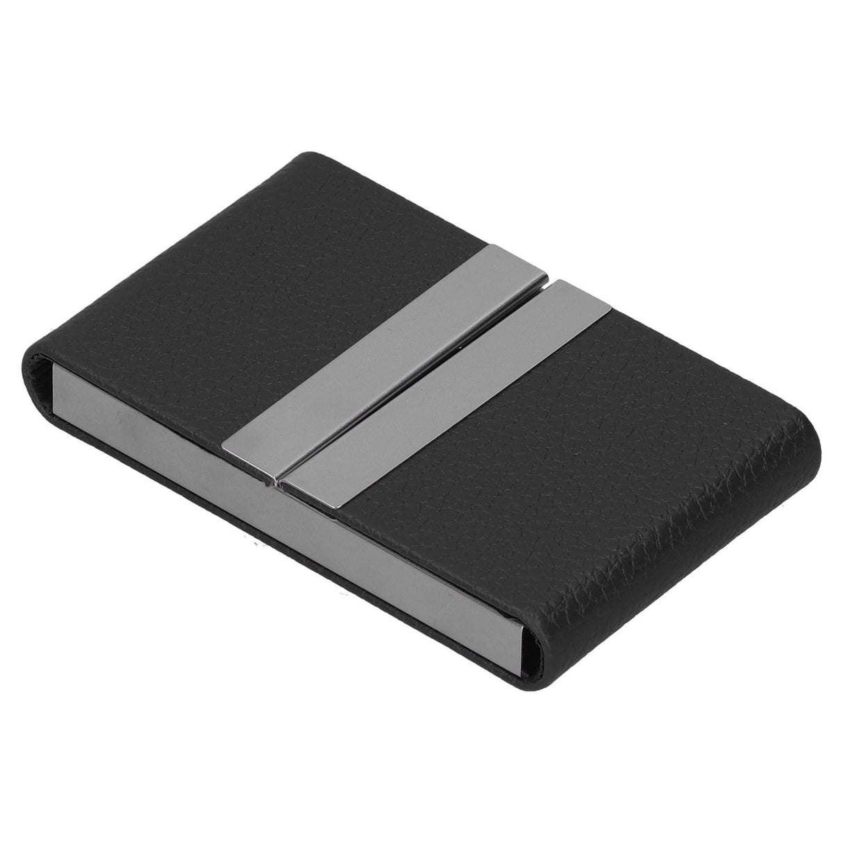 Large Capacity Business Card Holder Pocket Name Card Box Case for Men Double OpenBlack 400#
