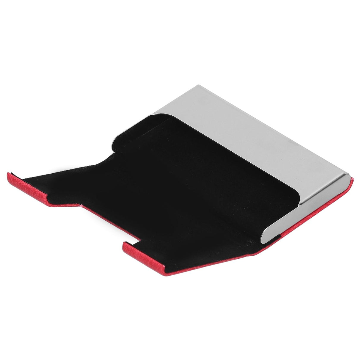 Business Name Card Holder Case Stainless Steel Organizer Portable for Business WorksRed 336#