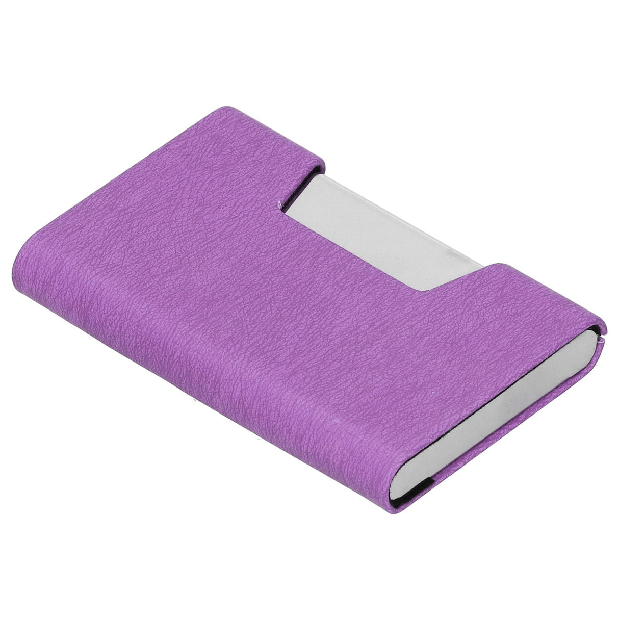 Business Name Card Holder Case Stainless Steel Organizer Portable for Business WorksPurple 336#