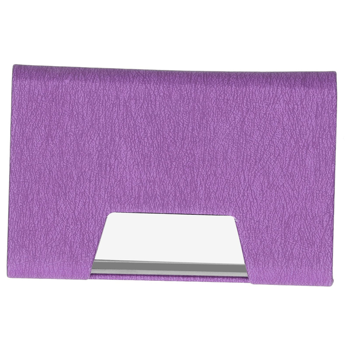 Business Name Card Holder Case Stainless Steel Organizer Portable for Business WorksPurple 336#