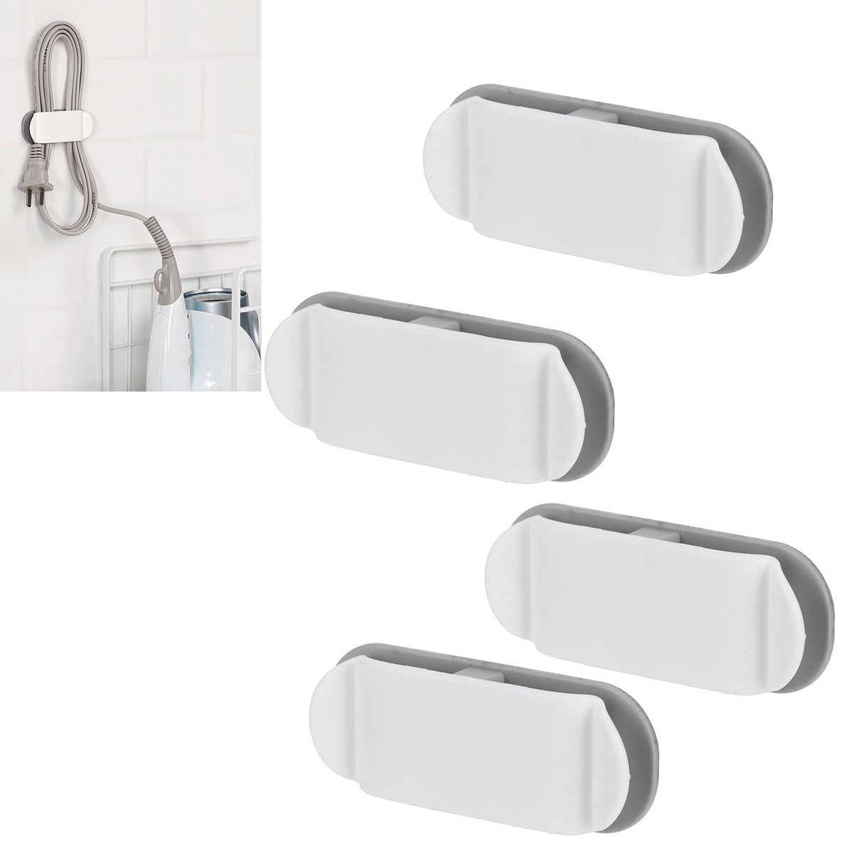 4Pcs Cable Holder Clips Multifunction Data Line Wire Wrapper Organizer for Home Office