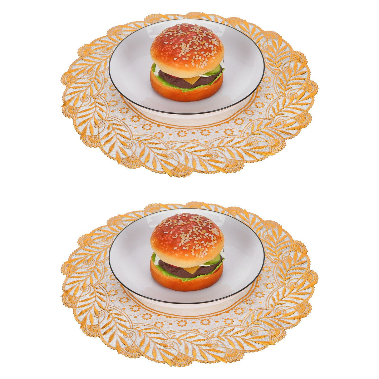 2PCS 30cmx30cm Table Mats Gold Dining Table Placemats for Wedding Party SuppliesStyle 02