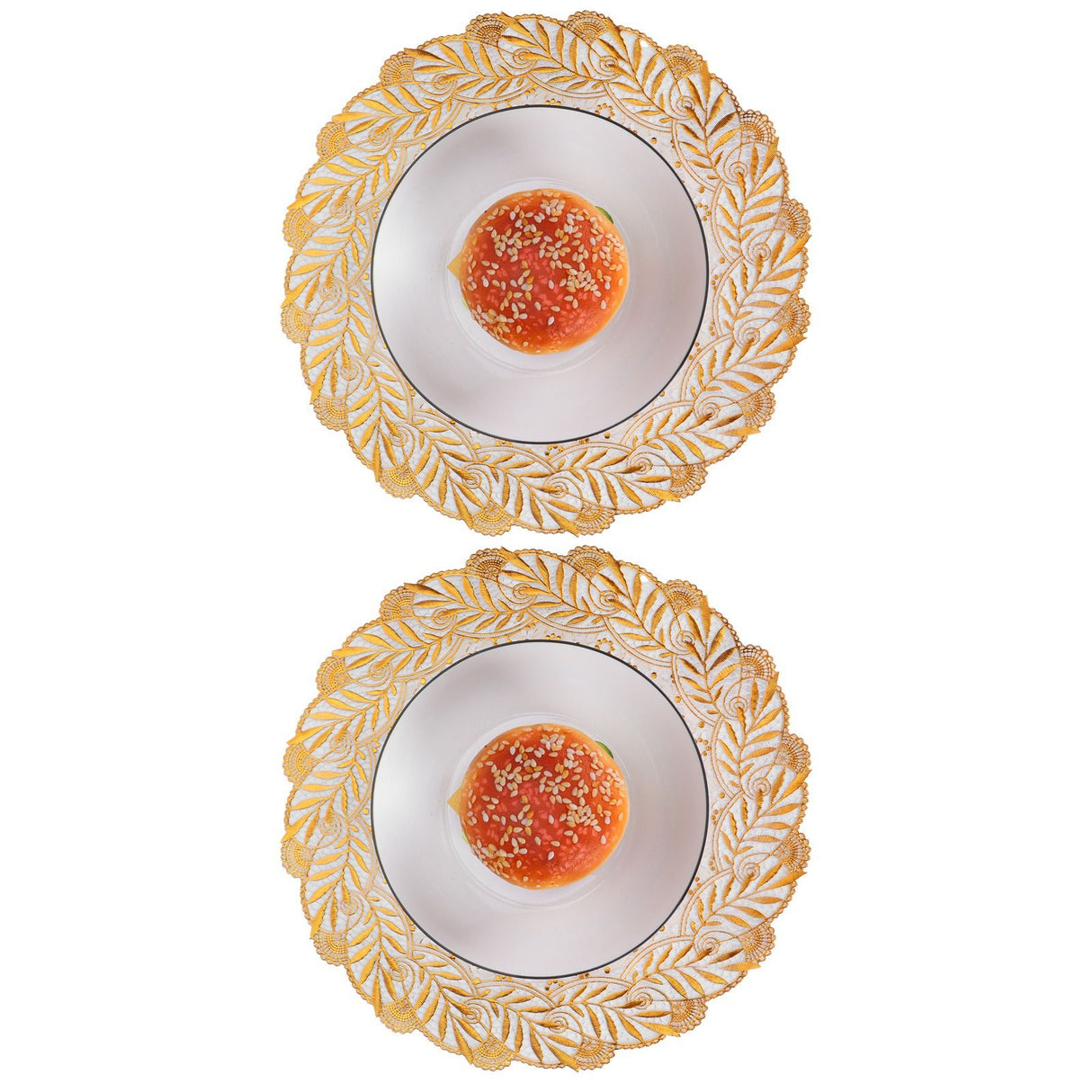 2PCS 30cmx30cm Table Mats Gold Dining Table Placemats for Wedding Party SuppliesStyle 02
