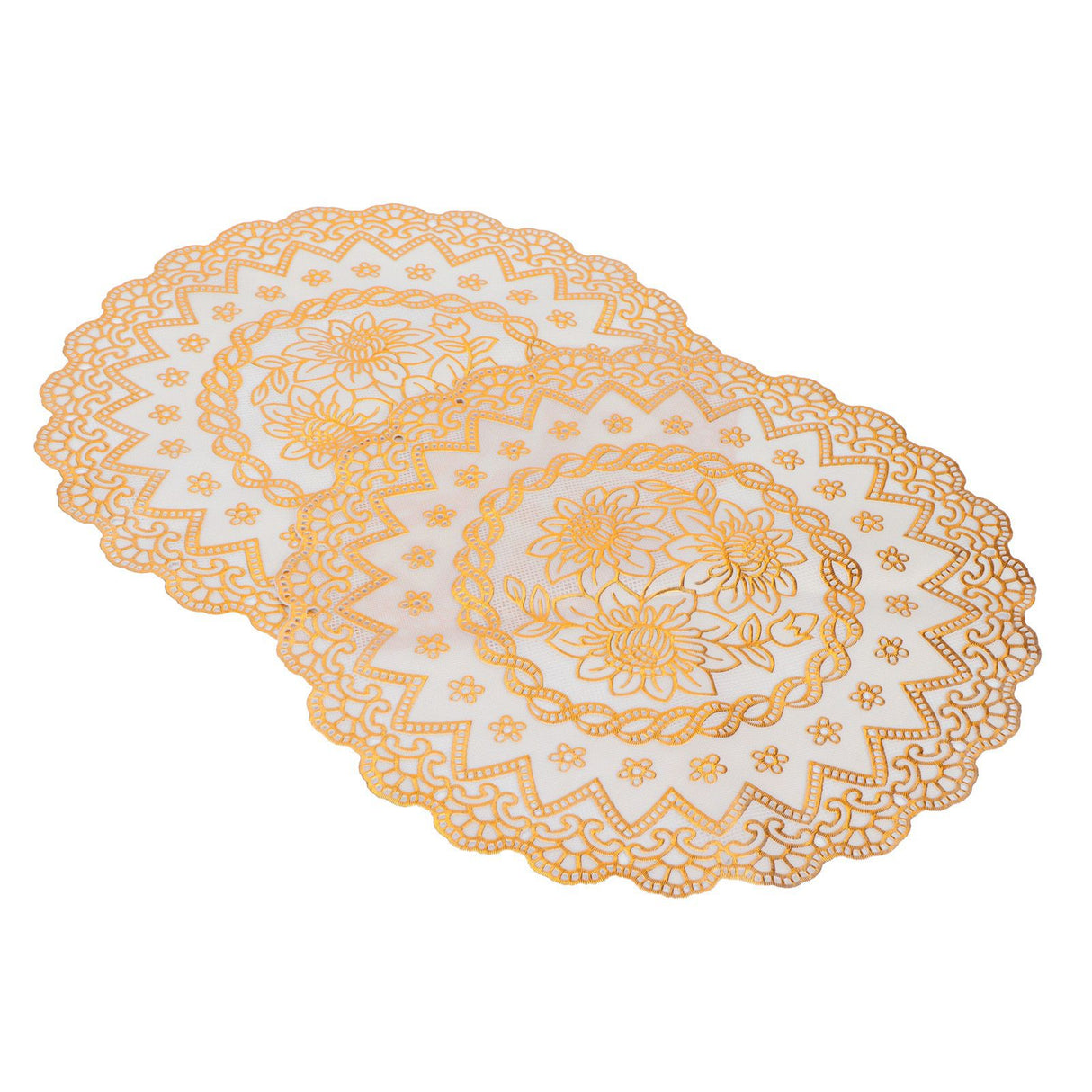 2PCS 30cmx30cm Table Mats Gold Dining Table Placemats for Wedding Party SuppliesStyle 03