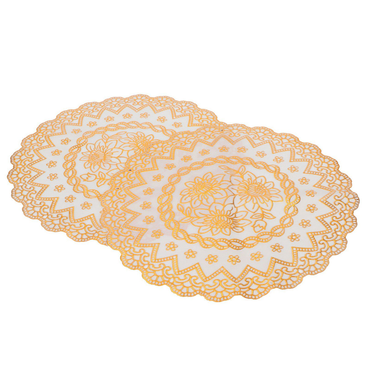 2PCS 30cmx30cm Table Mats Gold Dining Table Placemats for Wedding Party SuppliesStyle 03