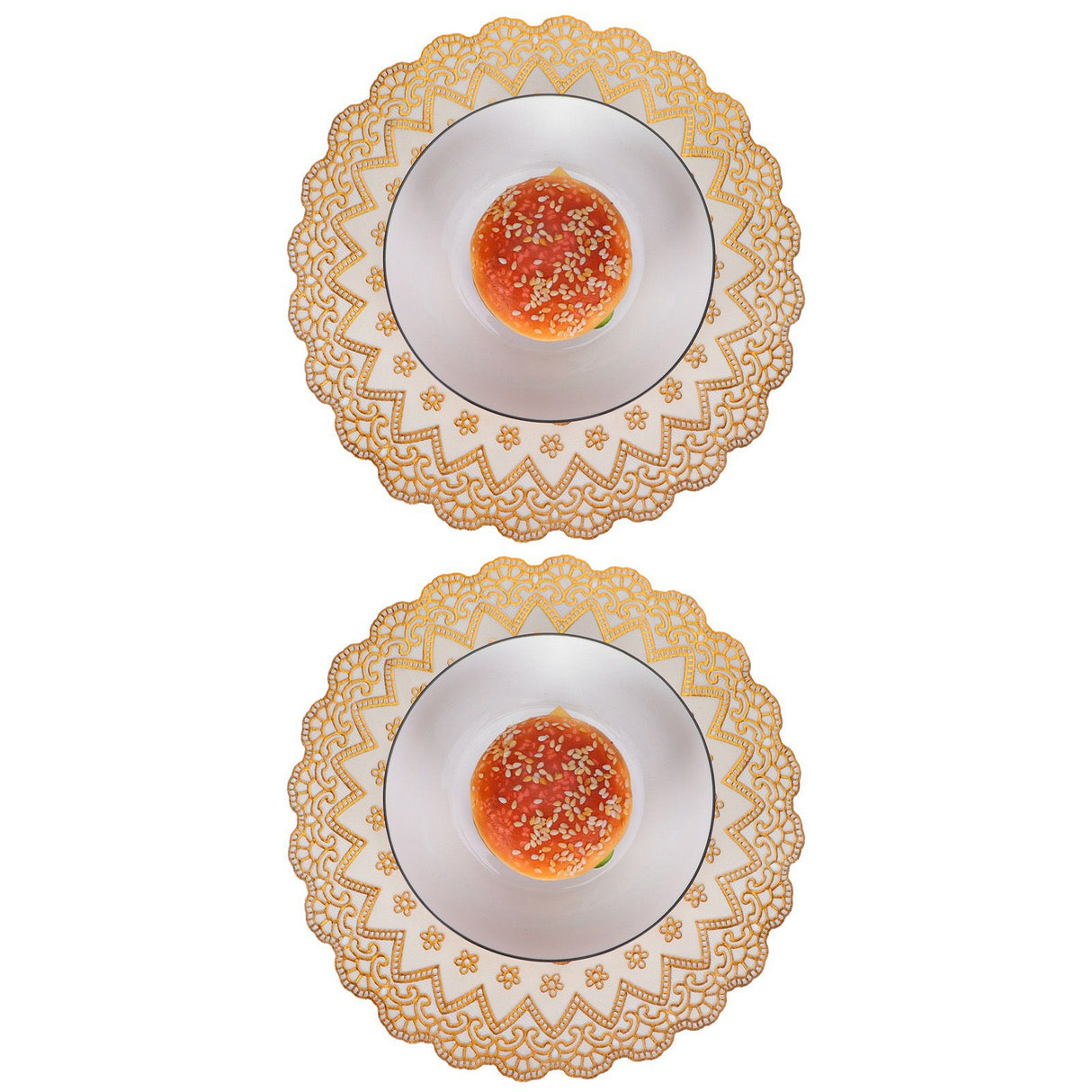 2PCS 30cmx30cm Table Mats Gold Dining Table Placemats for Wedding Party SuppliesStyle 03