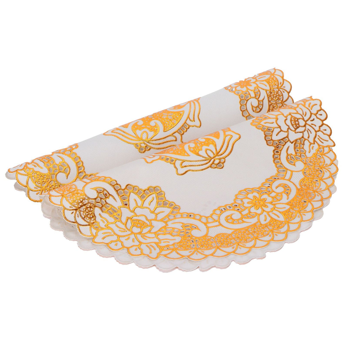 2PCS 30cmx30cm Table Mats Gold Dining Table Placemats for Wedding Party SuppliesStyle 04