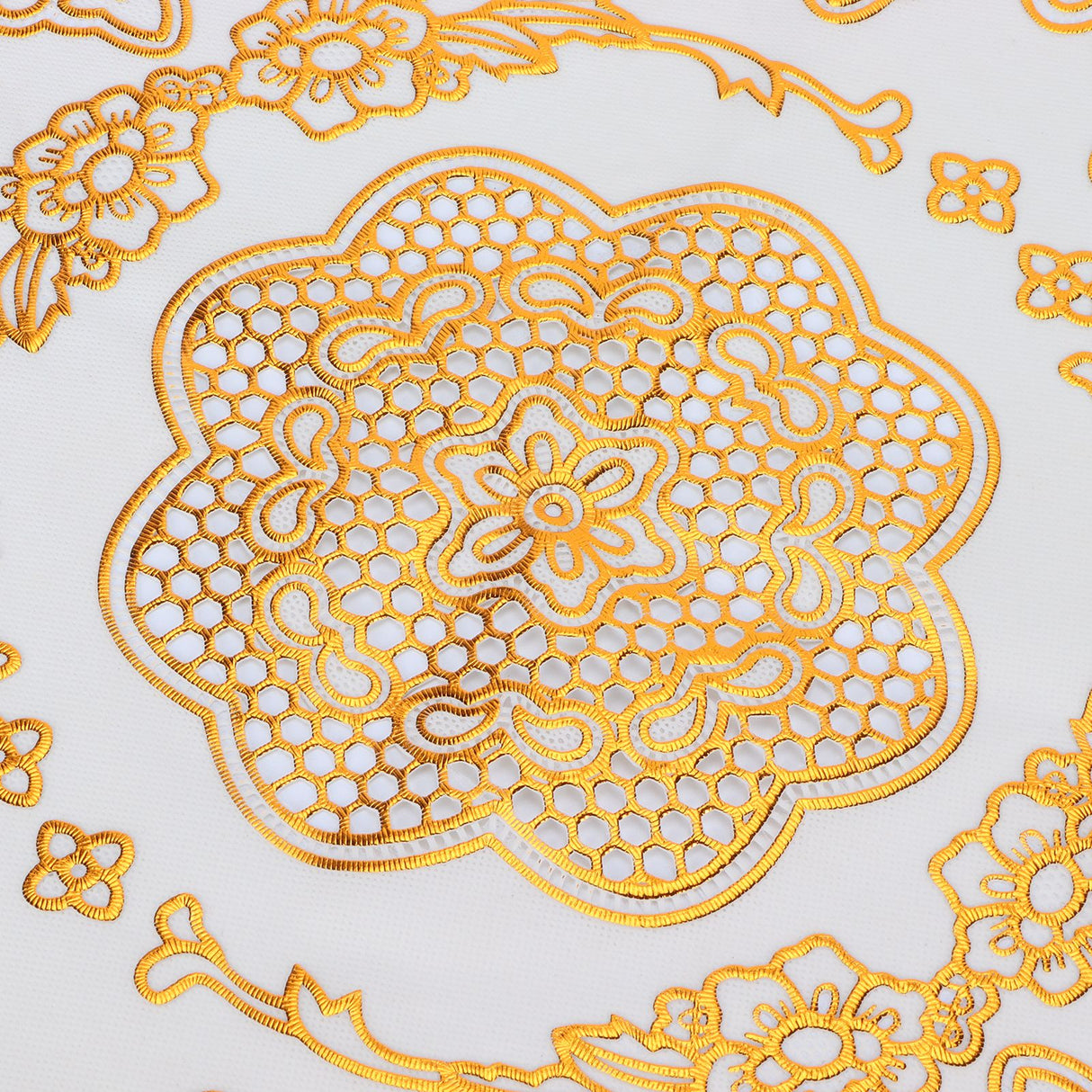 2PCS 38x38cm Table Mats PVC Gold Placemats Cup Mat Coaster for Wedding Party SuppliesRound 01