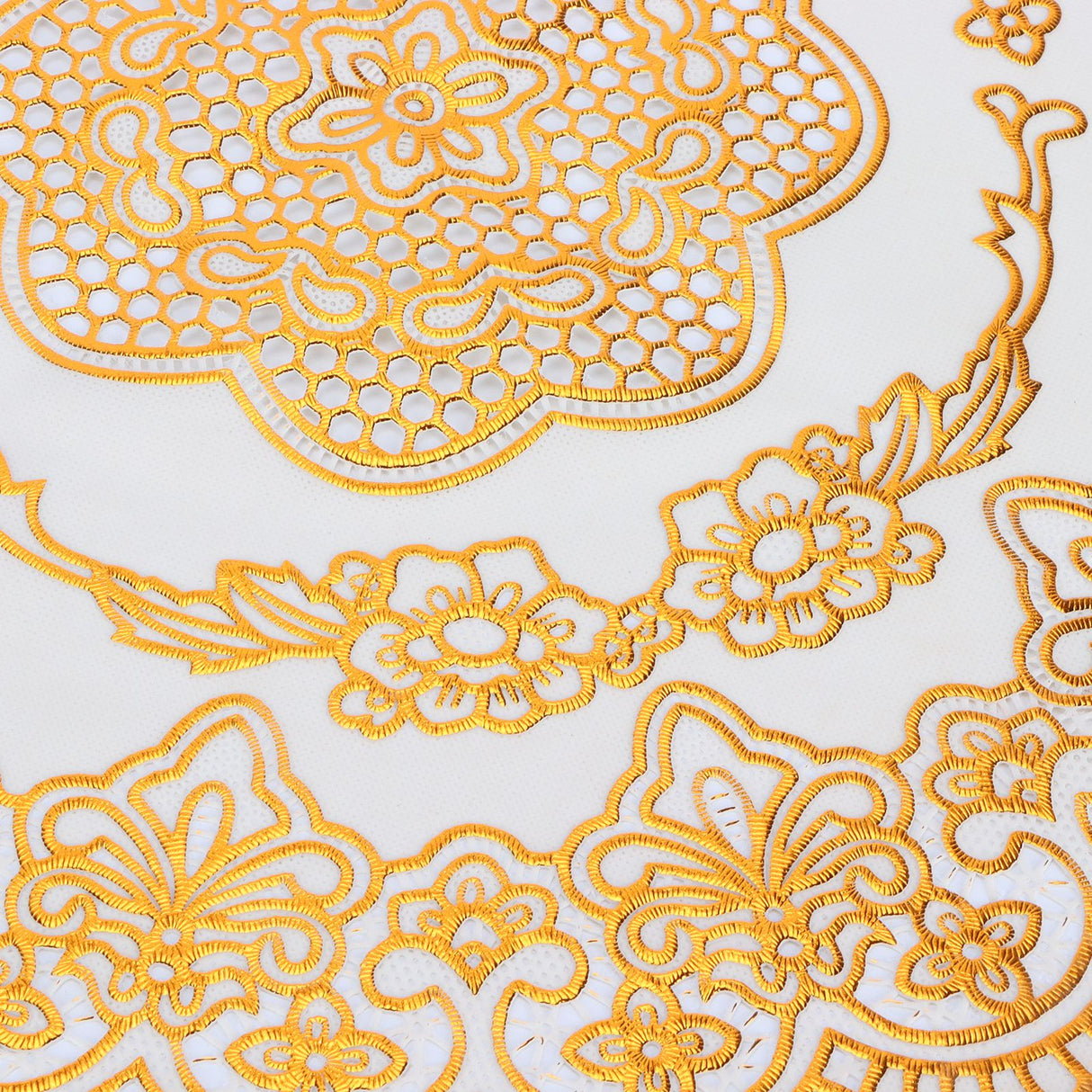 2PCS 38x38cm Table Mats PVC Gold Placemats Cup Mat Coaster for Wedding Party SuppliesRound 01