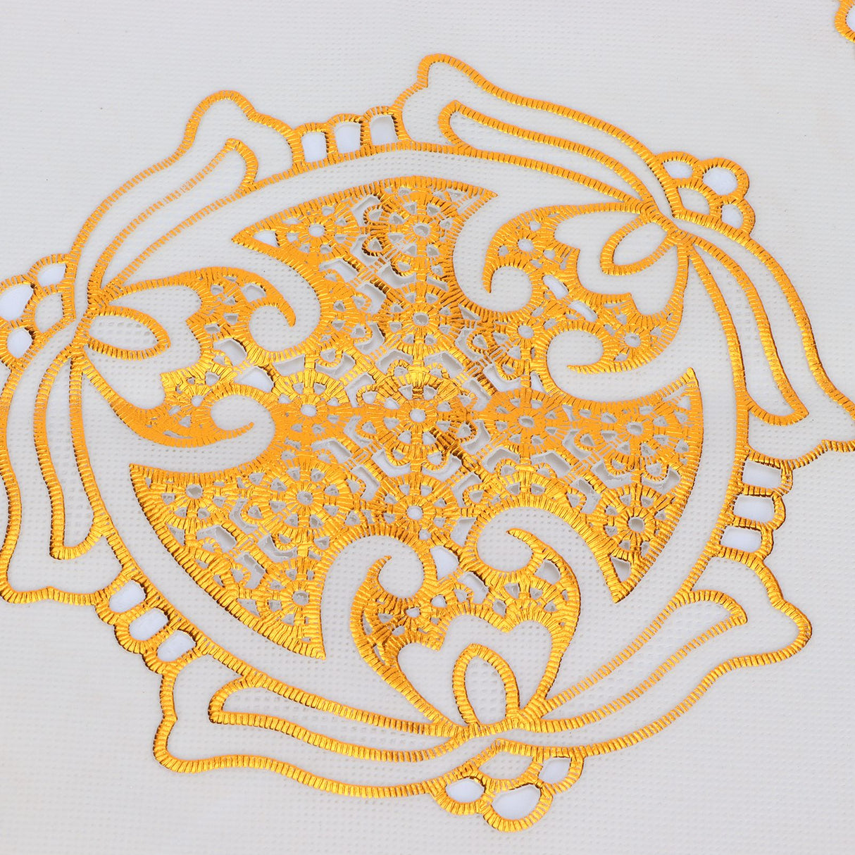 2PCS 38x38cm Table Mats PVC Gold Placemats Cup Mat Coaster for Wedding Party SuppliesRound 02