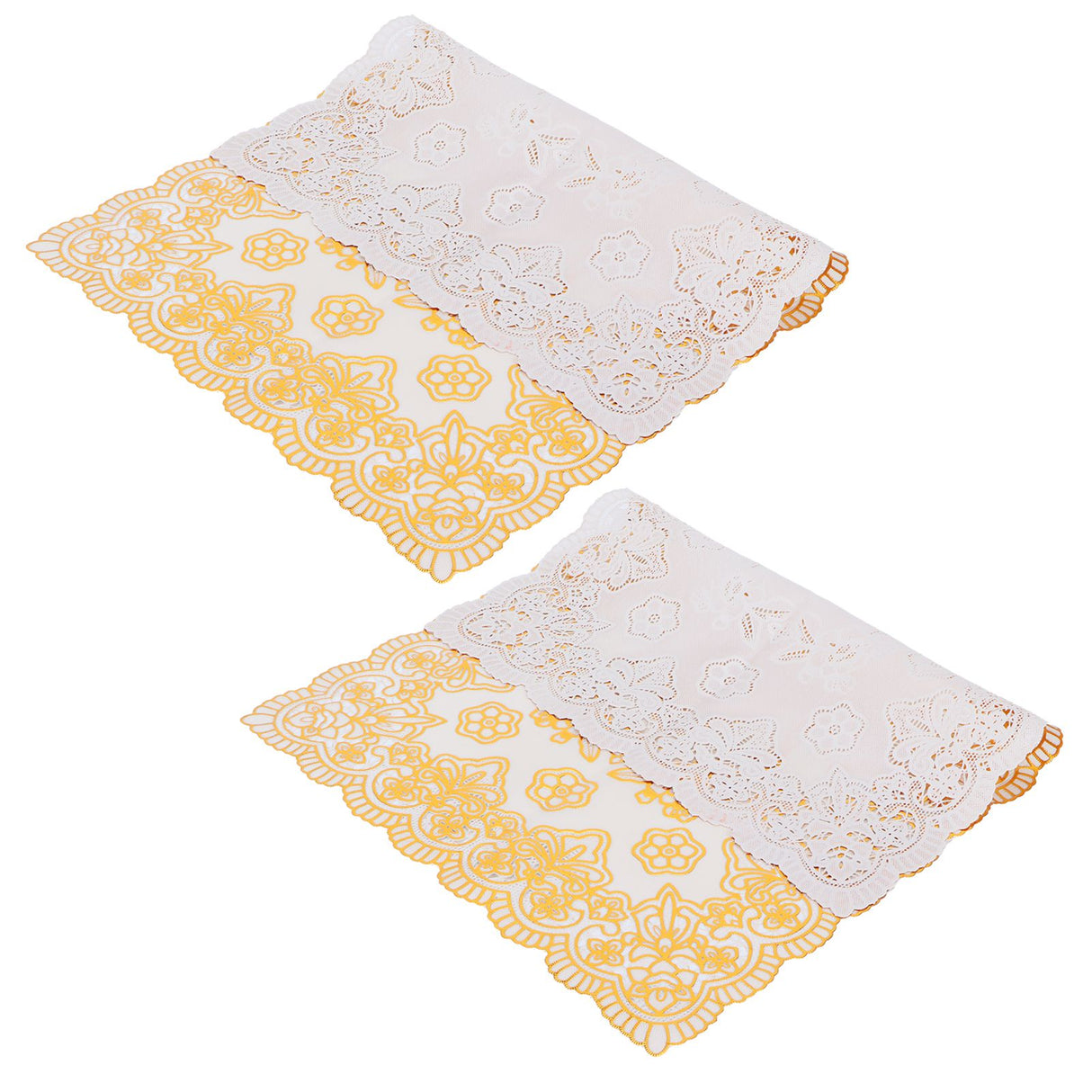 2PCS 30cmx45cm PVC Table Mat Gold Placemats Cup Coaster Pad Kitchen Wedding DecorationStyle 4