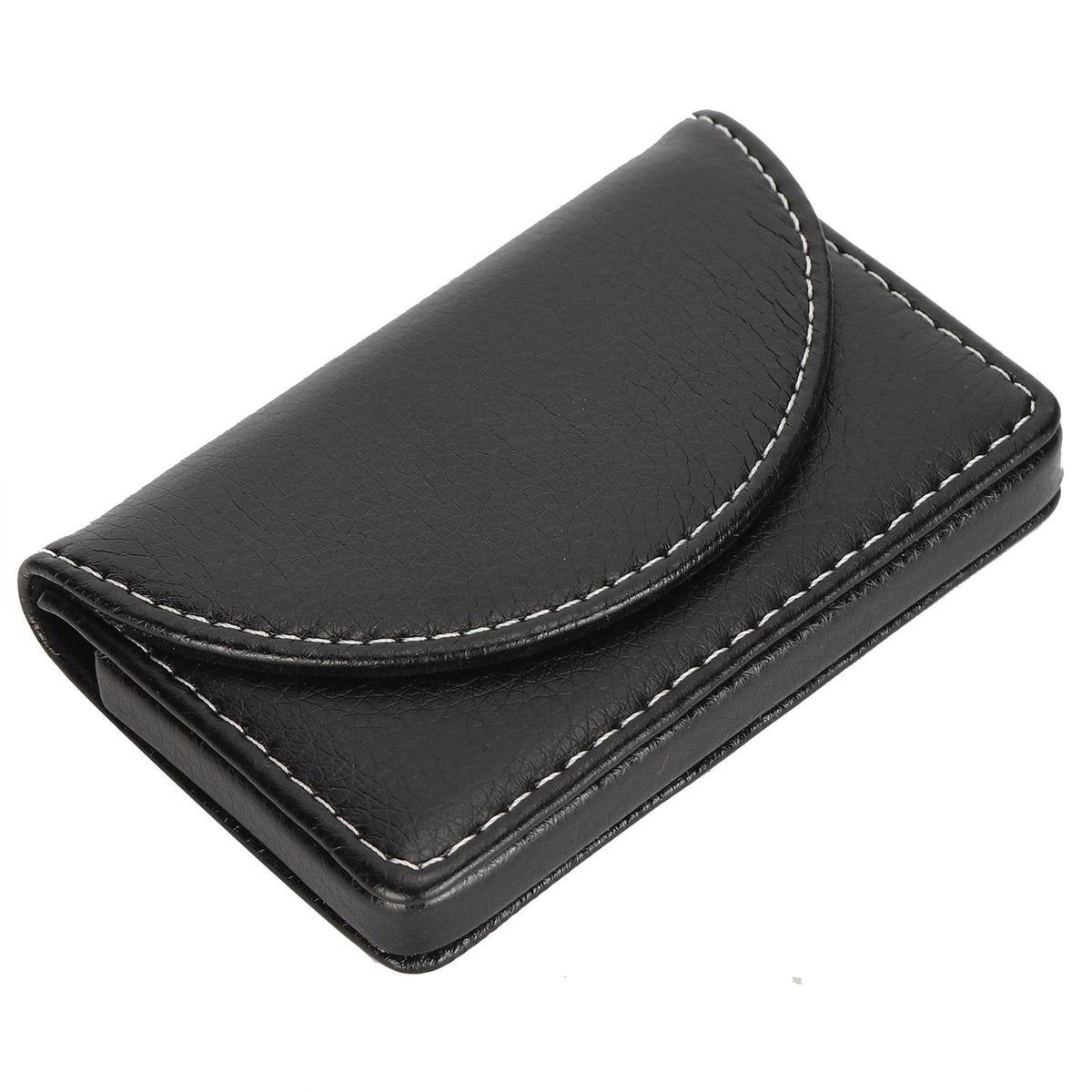 Business Name Card Case PU Leather Holder Organizer Gifts for Traveling BusinessBlack 033#