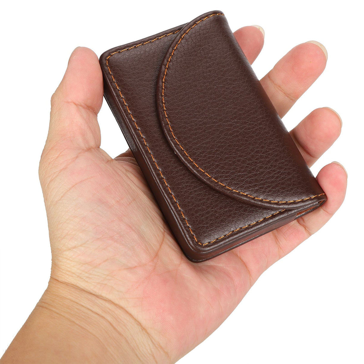 Business Name Card Case PU Leather Holder Organizer Gifts for Traveling BusinessCoffee 033#