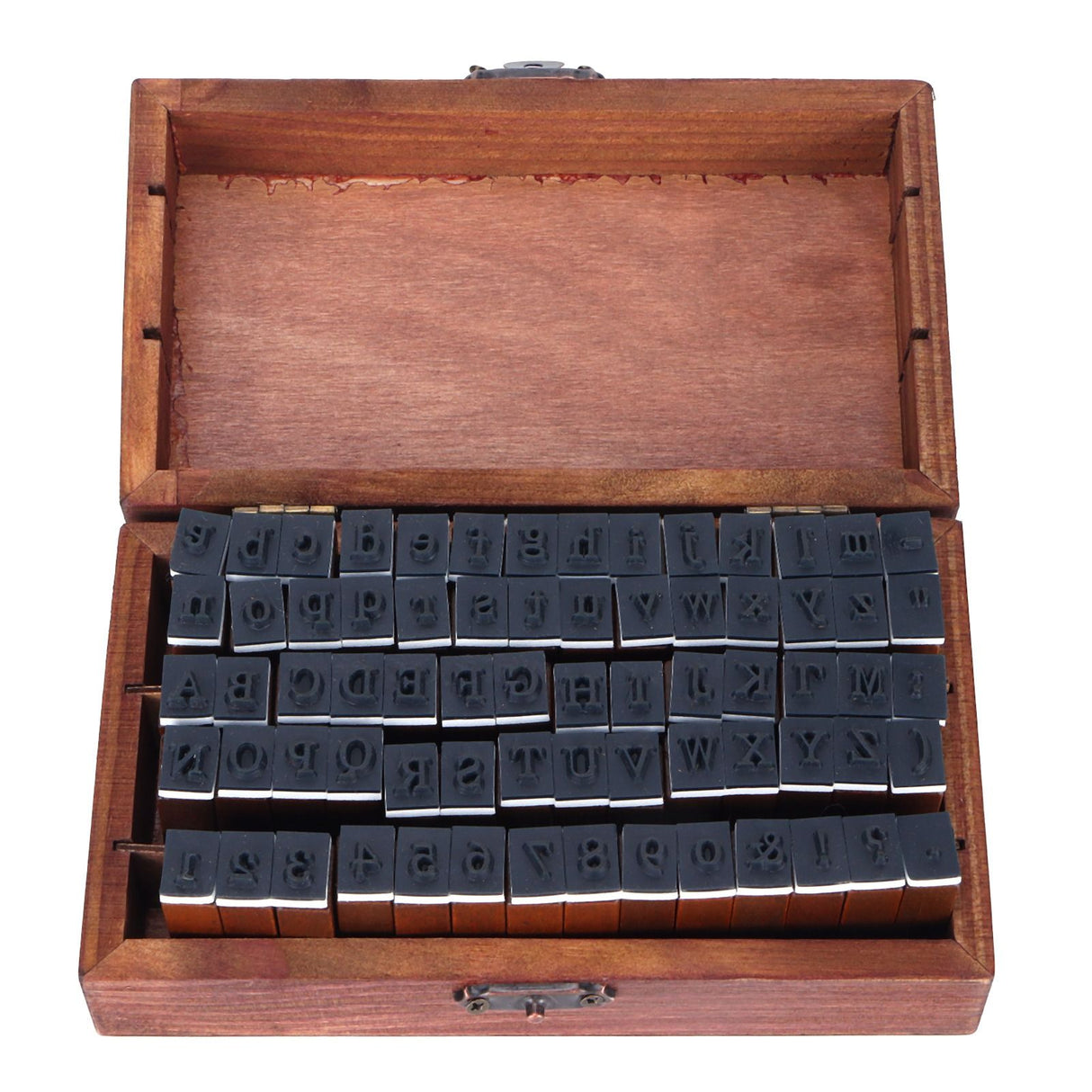 70Pcs/Set Stamps Kit Vintage Wood Alphabet Letter Number Stampers for DIY Scrapbook