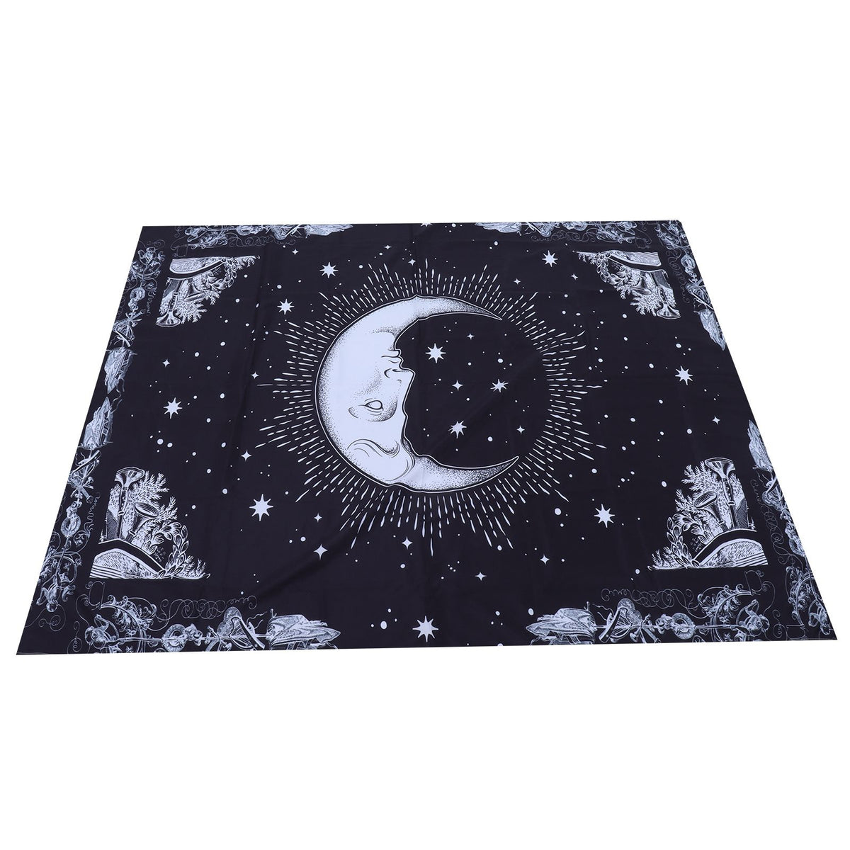 Wall Hanging Tapestry MoonPattern Background Decoration for Living Room Bedroom(150x130cm )