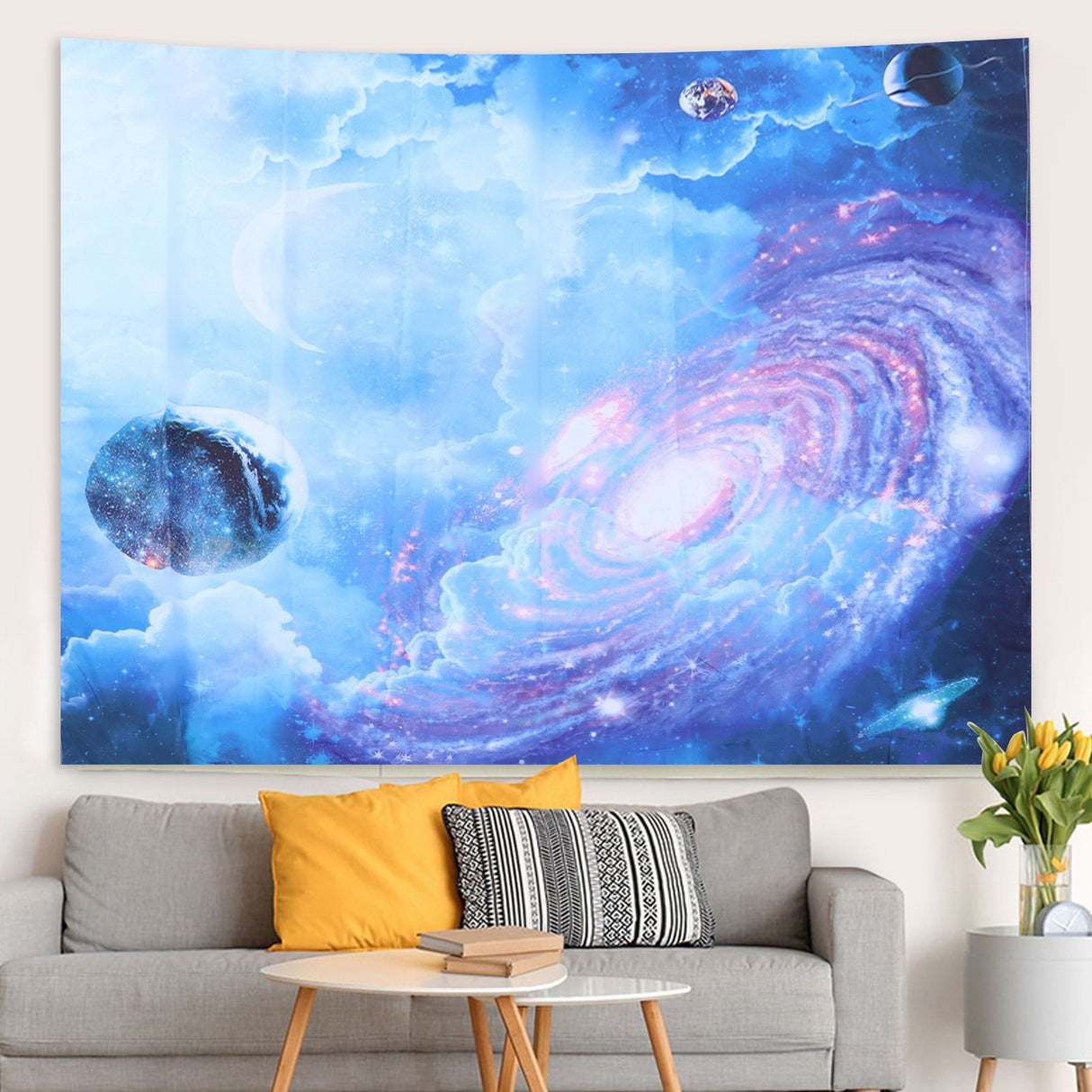 Planet Pattern Tapestry Wall Hanging for Bedroom Living Room Dormitory Background Decor230x180cm