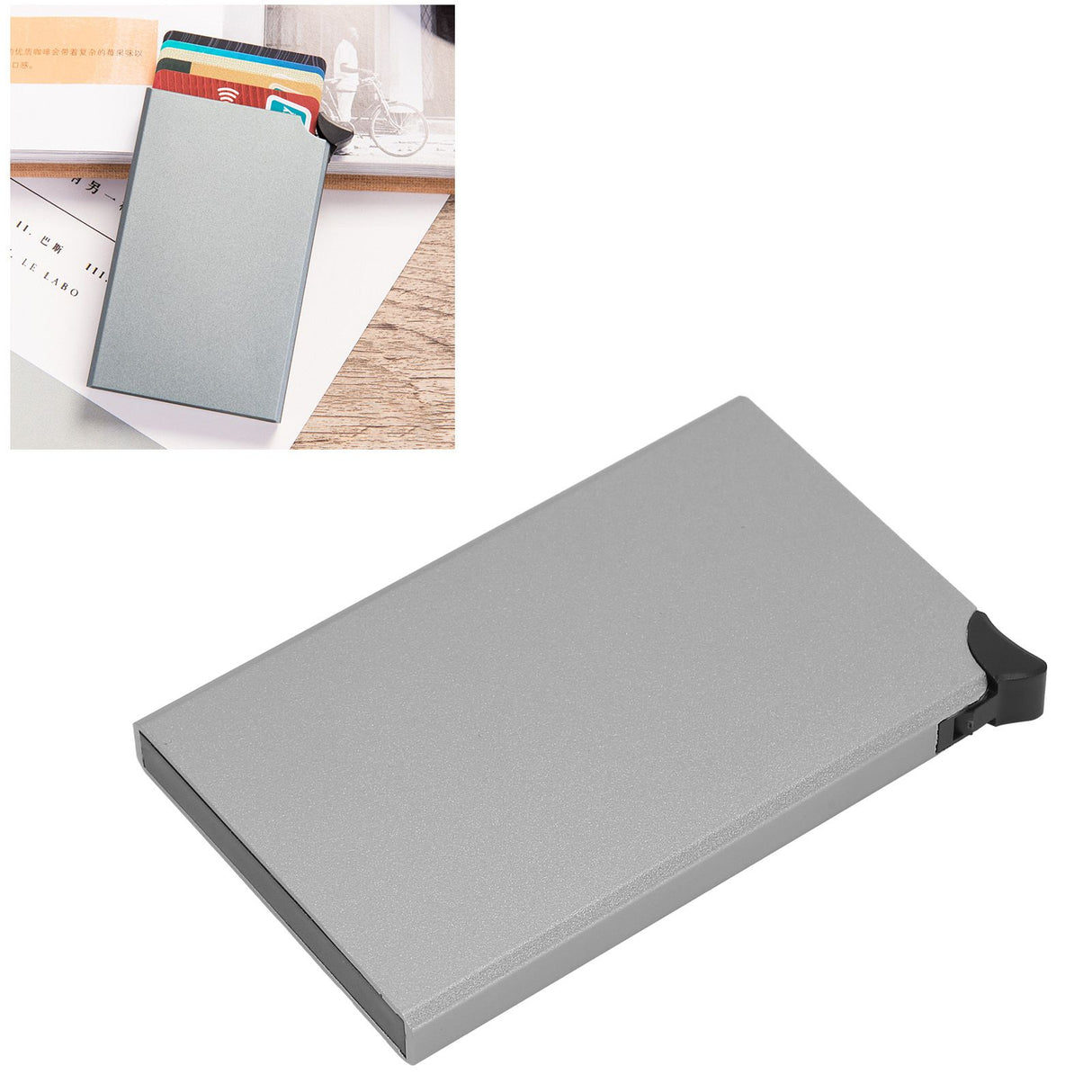 Business Card Holder AntiTheft AntiMagnetic Popup Credit Cards Case Bag Organizer(Gray x55#)
