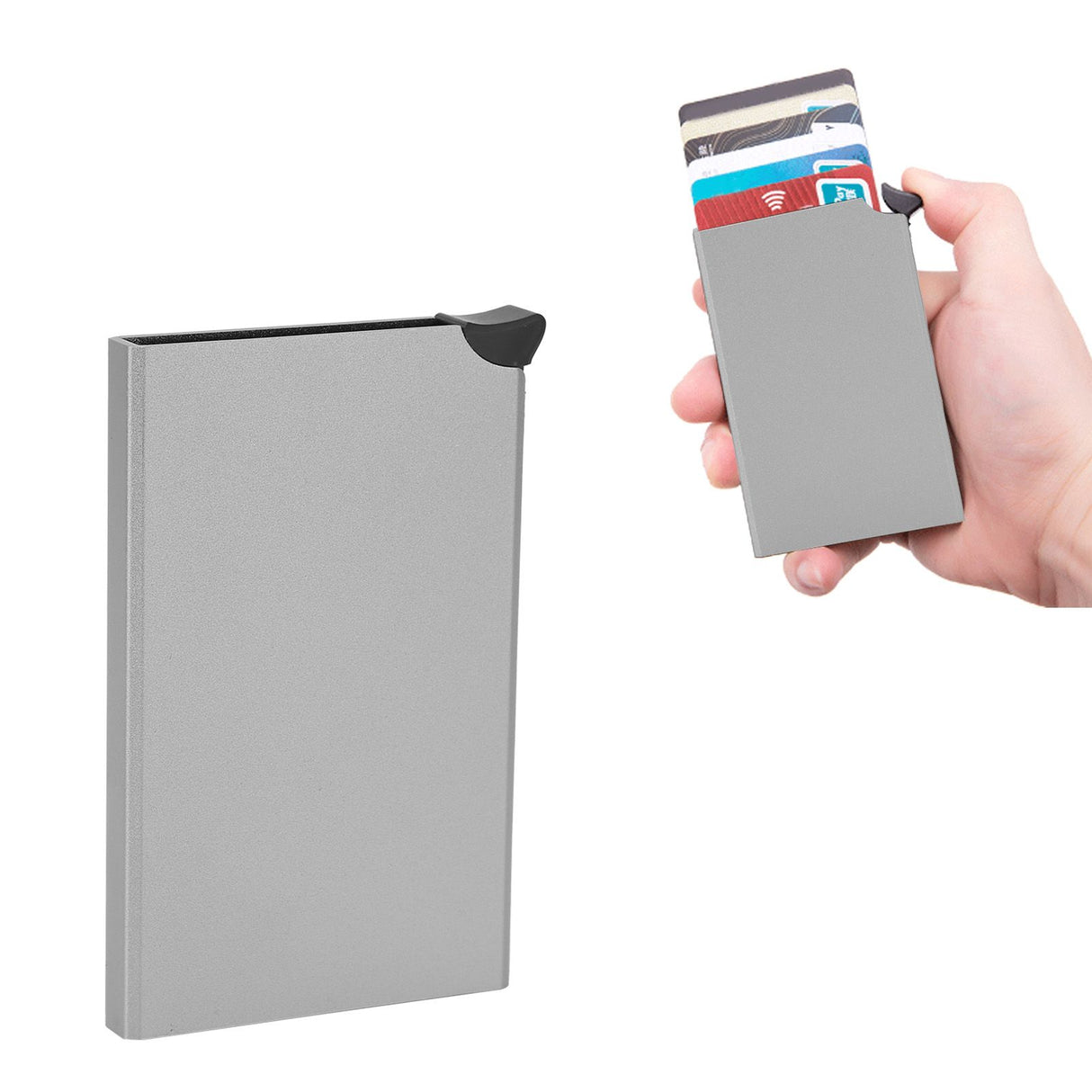 Business Card Holder AntiTheft AntiMagnetic Popup Credit Cards Case Bag Organizer(Gray x55#)